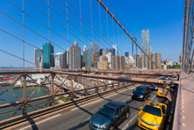 Brooklyn Bridge And Manhattan New York City US