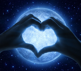Wall Mural - love and moon
