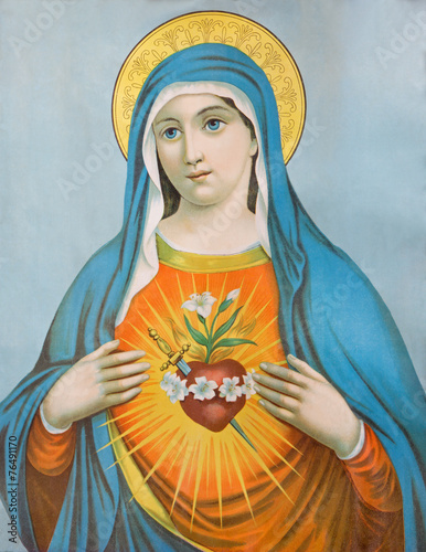 Naklejka samoprzylepna Serce dziewicy Maryi. 