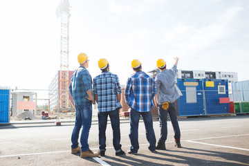 Sticker - group of builders in hardhats outdoors