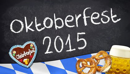 Wall Mural - Kreidetafel mit Oktoberfest 2015