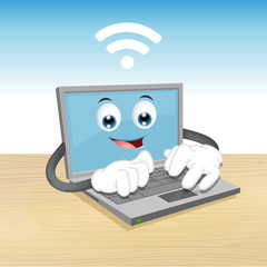 Laptop Computer Character - Illustration