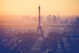 Fototapeta Boho - Sunset at Eiffel Tower in Paris with vintage filter