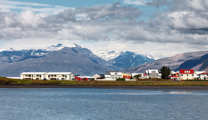 Wall Mural - City landscape of Höfn, east Iceland