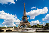 Fototapeta Paryż - Seine and Eiffel tower  in Paris
