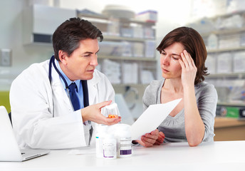 Poster - Doctor and patient woman.