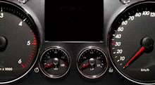 Speedometer, Tachometer And Fuel Gauge Set With Chrome Bezel
