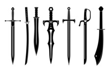 Icon Set Of Ancient Swords.