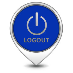 Wall Mural - Logout pointer icon on white background