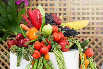 Wall Mural - Fresh Organic Fruit and Vegetable From Garden