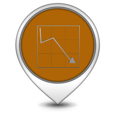 Data analysis pointer icon on white background