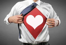 Man Open Shirt With Heart