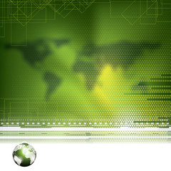 Wall Mural - Abstract green global futuristic background