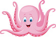 Cartoon happy octopus
