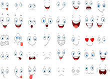 Cartoon Of Various Face Expressions