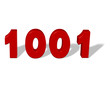 kırmızı renkli 1001 sayısı