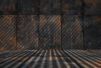 Wall Mural - Dark Grungy Rusty Metal Room