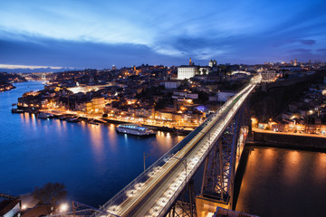 Wall Mural - City of Porto at Night in Portugal