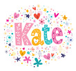 Kate female name decorative lettering type design