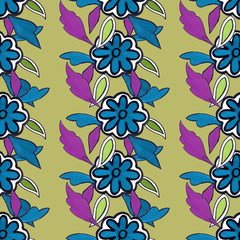 Wall Mural - Decorative flower seamless pattern