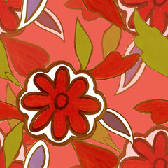 Wall Mural - Decorative flower seamless pattern