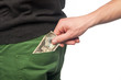 Pickpocket stealing a mans money from back pocket