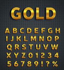 Gold alphabet set