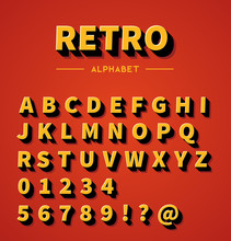 Retro 3d Alphabet With Shadow