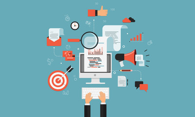 Sticker - digital marketing business online concept