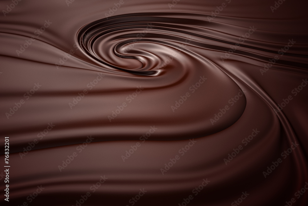 Chocolate swirl background. Clean, detailed melted choco mass. - obrazy, fototapety, plakaty 