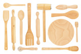 Fototapeta Pokój dzieciecy - Wooden kitchen utensils