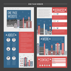Wall Mural - night city scene one page website design template