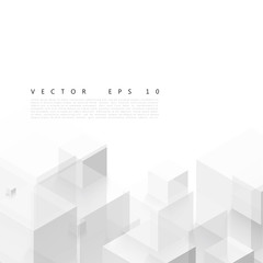 Wall Mural - vector abstract geometric shape from gray cubes.