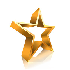 Wall Mural - star contour made of gold
