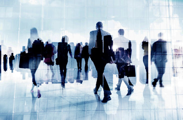 Business People Rush Hour Walking Commuting City Concept