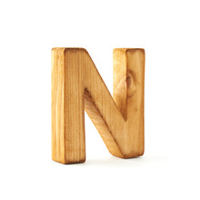 Capital Block Wooden Letter Isolated