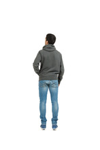 Man Standing On White  Seen From Behind