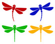 Vector illustration. Silhouette of dragonfly