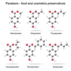 Poster - Parabens -  preservatives, 3d models