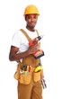 © grinny - Handyman isolated white background.