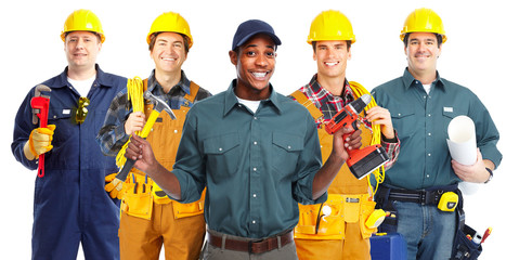 Canvas Print - Group of construction workers.