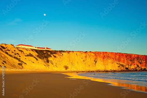 Full moon over the beach