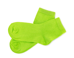 Pair of green cotton socks