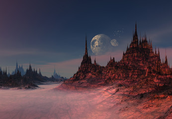 Wall Mural - alien planet - 3d rendered computer artwork