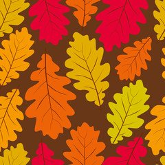 Beautiful leaves seamless pattern, vector natural endless backgr