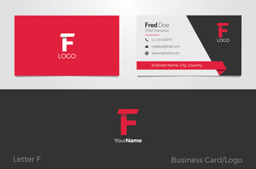 Wall Mural - F Letter Logo Corporate Business card