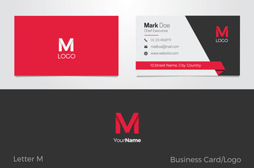 m letter logo corporate business card