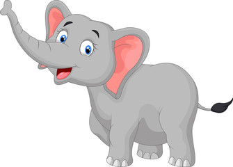 Wall Mural - Happy elephant cartoon