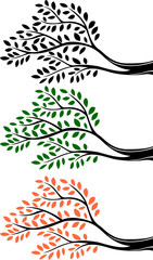 Wall Mural - Illustration of tree branch silhouette