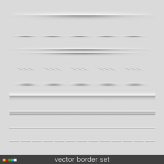 Wall Mural - set of dividers, isolated on grey background